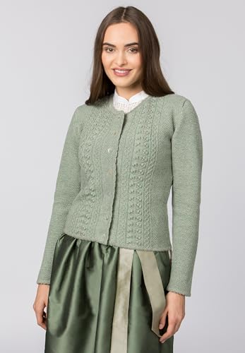 Stockerpoint Strickjacke Mabella I Größe 32-48 I Damen Jacke in elegantem Design mit Zopfmuster & Perlmuttknöpfen I Bequem & warm I Perfekt für Trachten & Festlichkeiten