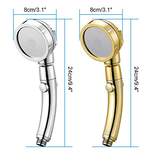 Pomme de douche haute pression réglable argent à trois modes - 3