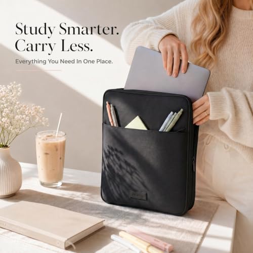 Sturdy 3 Ring Zipper Binder with Strap for School - 1 Inch, 5-Tab Dividers by ZICOTO - Image 3