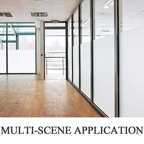 Hidbea Frosted Window Privacy Film Non-Adhesive, Reusable Window Glass Films Heat Control Self Static Cling Removable Window Stickers For Home Office Living Room (White Frosted, 35.4 Inch X 8.2 Feet) #TOP7