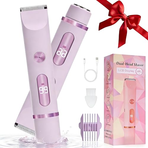 Wendict Rasoir Electrique Femme, Rasoir Electrique Feminin IPX6 Étanche Rasoir, zone Intime Sec/Humide pour Bikini, Aisselles, Bras, Visage et nez (Violet)