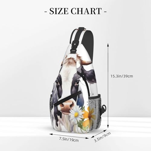 Bolso cruzado Watercolor Cow y Daisy para trekking miniatura 3