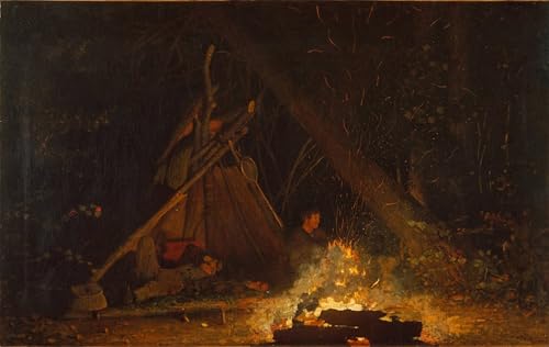 Impression Tableaux Peinture sur Toile Art Winslow Homer Feu de camp 60x90cm