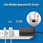 5FT Cord d'extension, NTONPOWER 15A Cordon d'extension de service lourd, montage mural 7 Outlets Power Strip Flat Plug pour la cuisine Home Office Workbench, blanc