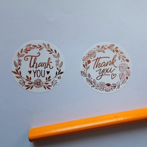 Thank You Label Stickers 500 Pcs Round Rose Gold Thank You Roll Stickers Adhesive Small Business Labels Decals for Boutiques Shop Wrapping Supplies (1 Inch) - Thumbnail 7