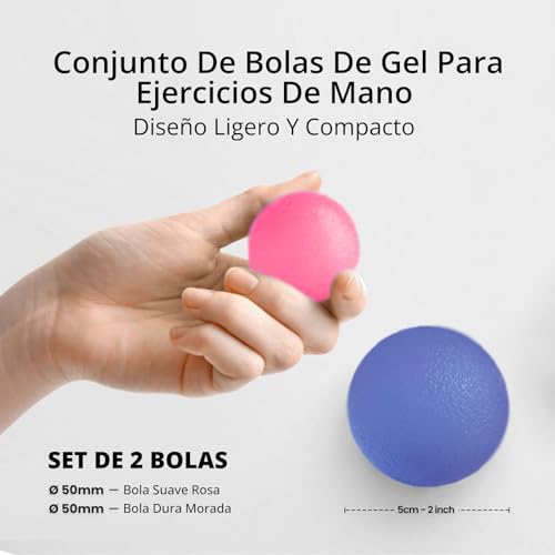 Miniatura 2 de Resultsport Pelota Antiestres - Juego De 2 Bolas De Gel Terapéuticas Para Ejercicios De Mano, Para Adultos, Alivio De La Artritis, Rehabilitación De Accidentes Cerebrovasculares