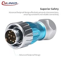 CNLINKO DH-24 12 Polig Industrielle Wasserdichte Steckverbinder, IP68 Rundsteckverbinder, Hartmetall Anti-Interferenz Gehäuse, Schnellsteck Aviation-Stecker, M24 Panel Montage-Flanschbuchse – Ansicht 2