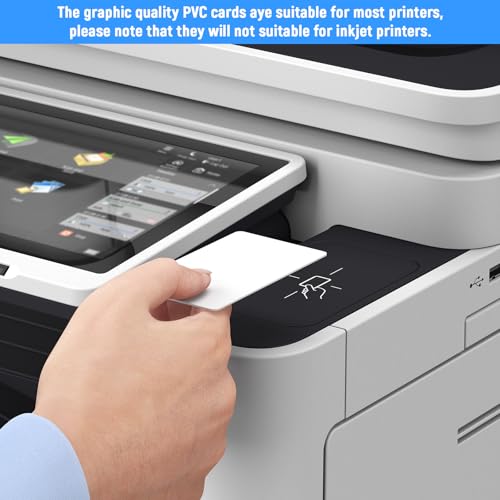 750 Pack Blank PVC ID Cards White Cr80 30 Mil PVC Card Blank Plastic Badge Cards Compatible with Most Printers for Printing Company School ID Badge, Credit Card, Photo