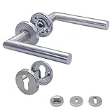 Türgriffe APECS Drückergarnitur zimmertüren INOX Türklinke für Haustür und Innentüren Türbeschlag rund Rosettengarnitur edelstahl matt Drückergarnitur WC | PZ | BB Modell H-0204