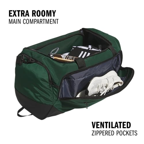 Image of adidas Defender 5 Duffel Bag for Sports, Gym and Travel, Team Dark Green, OSFA