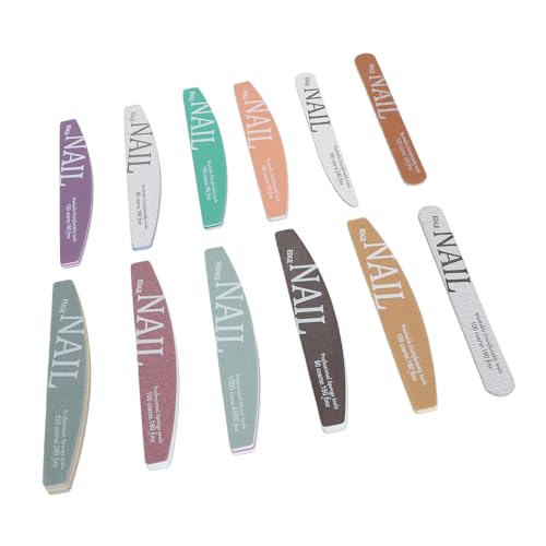 SUPYINI 12 Pezzi di Lima per Unghie a Mezzaluna Lucidante a Forma di Tampone Lucidante Grana per Cura delle Unghie per Manicure