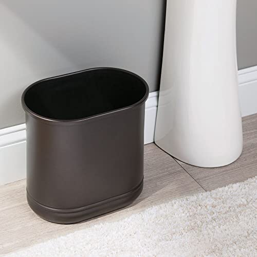 mDesign Oval Wastebasket Trash Can for Home, Hotels, Restaurants, Offices - Bronze