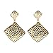 Price comparison product image Vanelta Paper Breeze Dangle Earrings, 14-Karat Gold Plated - Detailed Embossing, Playful Freeform - 19 grams / 38 x 60mm, 1 Pair