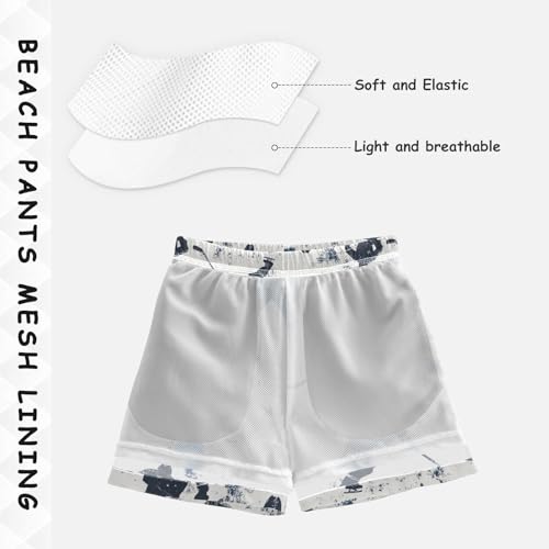 Pigsaly Boys Swim Trunks Abstract Hockey Player Black Boys Board Shorts Swimsuit Swimwear Summer Bathing Suit 5T4