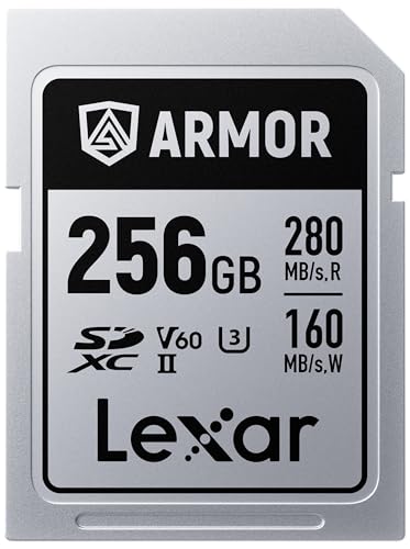 Carte mémoire SDXC 256 Go UHS-II V60 Lexar Armor Silver Pro pour vidéo 6K