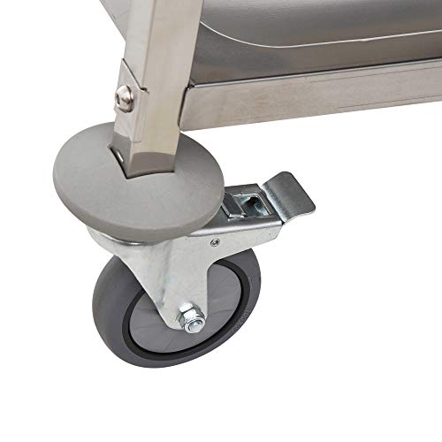 HOMCOM Carrito Auxiliar con Ruedas de Acero Inoxidable 90,5x50,5x88,2 cm Carrito de Cocina con Bandejas y 2 Brazos Carga 150 kg para Comedor Hotel Salón de Belleza Plata - imagen 6