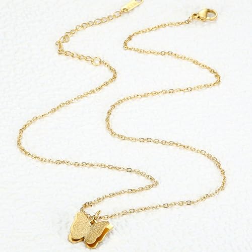 XJruixi Fashionable Stainless Steel Butterfly Pendant Necklace XJruixi Fashionable Stainless Steel Butterfly Pendant Necklace