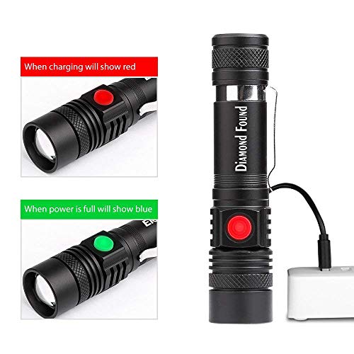 Torcia elettrica ricaricabile USB, Diamond Found