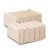 AUHSSAN 2 Packs Cotton Wardrobe Clothes Organizer, Foldable Closet Organizers and Storage Larger 7 G