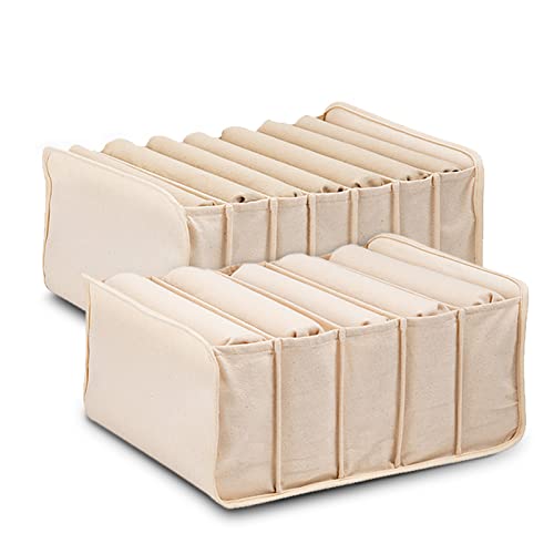 Auhssan 2 Packs Cotton Wardrobe Clothes Organizer, Foldable Closet Organizers And Storage Larger 7 Grids 5 Grids Set Drawer Organizer With Pp Board For Clothes, Jeans, Pants, Sweaters, Tshirt #TOP3