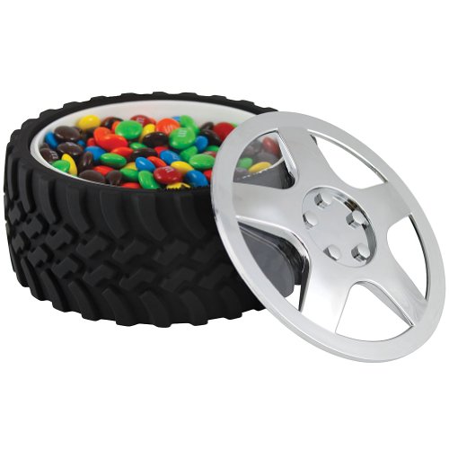 Tire Snack Bowl With Hubcap Lid - Nascar Fan Motorhead Car Enthusiast Wheel