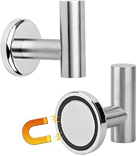 THCMAG Magnetic Hooks Coat - Magnet Hooks Holder Heavy Duty Rare Earth Neodymium for Pot Holder, Grill, Refrigerator, Home, Office, Bags, Workplace or Traveling. Pack of 2.
