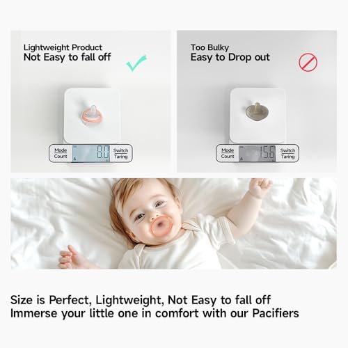 Image of Garkoko Baby Pacifiers 0-6 Month, Breast Like Shape Soft Silicone Newborn Pacifiers 0-3 Months with Large Air Holes, BPA-Free, 5pcs