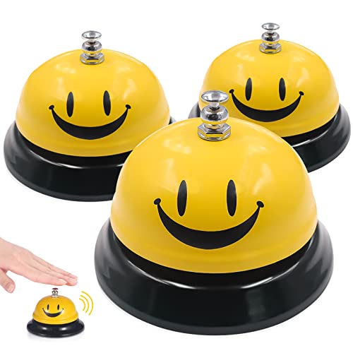 GZLFH 3 Sonnette de Service, Comptoir Réception Smiley Cloche de Table pour Hotel Reception Sonnette Restaurant Cuisine École