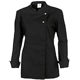 BP Gourmet 1544-400-32 Kochjacke für Damen - Langärmelig - 65% Polyester, 35% Baumwolle - Standard Passform - Größe: L - Farbe: schwarz