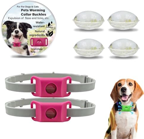 Tags for Dogs, Natural Collar for Dog, Waterproof Design, Adjustable Size for Small Medium and Large Dogs (red*2)