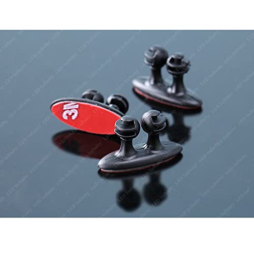 Xotic Tech Cable Clip Multipurpose Adhesive Wire Holder Cord Organizer Management Clamp for All Cars SUVs Office Desk Nightstand (Black) - 8PCS