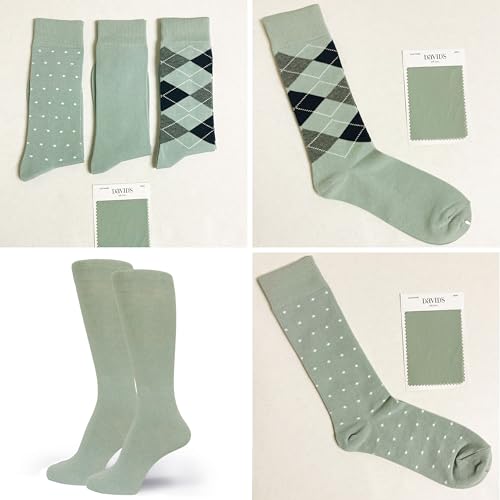 Sage Green Groomsmen Socks - Stylish Men's Dress Socks Gift 5