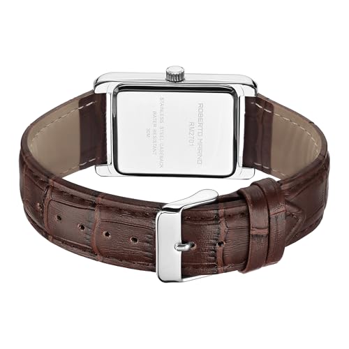 Roberto Marino RM2701 Men’s Luxury Watch – Japanese Quartz, Leather Strap, White Dial, 3 ATM Water Resistant — view 6