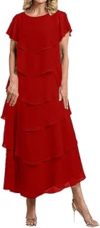Tiered Mother of The Bride Dresses for Wedding 2025 Chiffon Formal Dresses Grandmother of Bride Dress - Buy now