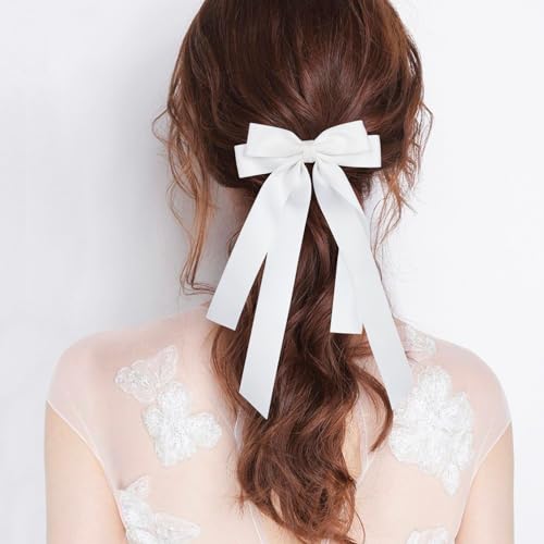 Set de 2 pinzas para el cabello con lazo negro y blanco miniatura 3