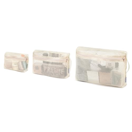 NOL Organic Mesh Travel Toiletry Bags 3-Pack
