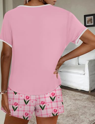 Image of Ekouaer Women Pajama Set Casual Short Set
