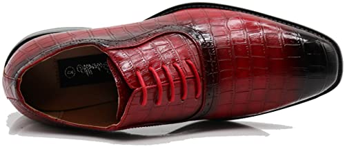 Image of Gator3N Men's Alligator Crocodile Print Oxfords Fashion Lace Up Dress Shoes