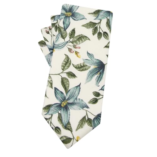 Image of Mantieqingway Men's Cotton Floral Neck Tie 2.56'' Printed Skinny Tie