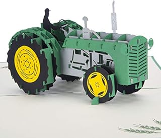 Cardology - Green John Deere Tractor Pop Up Card | Birthday Card, Father's Day Card, Gifts for Farmers | Handmade