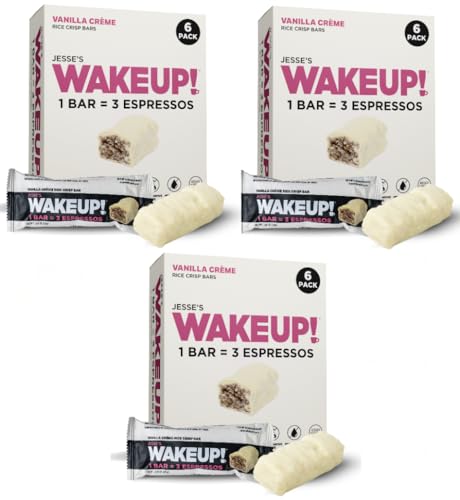 Image of WAKE UP! Caffeinated Vanilla Creme Bars, 3 Espressos, 3 Pack (18 Bars)
