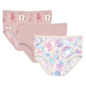 KicKee – Ropa interior para niñas, juego de 3, estampados y colores lisos, bragas suaves para niñas, niñas pequeñas a grandes, uso durante todo el día