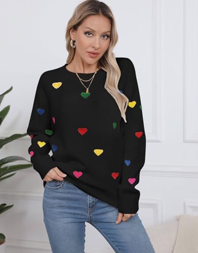 Image of Womens American Flag Sweater Crew Neck Casual Pullover Sweater