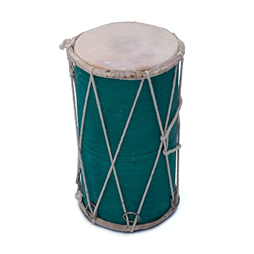 Handmade Wooden & Leather Classical Indian Folk Tabla Drum Set Hand Percussion Drums World Musical Instruments Punjabi Dhol Dholak Dholki 10 X 6 Inches Fun Birthday Housewarming Gift Ideas #TOP4