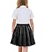 Metallic Skater Skirt for Girls Summer Sparkly Shiny Flared Holographic A-Line Mini Skort for 4-15 Years
