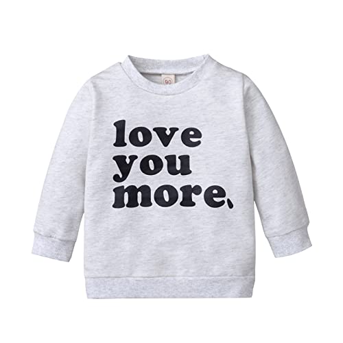 Toddler Baby Girl Boy Letter Graphic Pullover Sweatshirt Crewneck Long Sleeve Shirt Top Warm Fall Winter Clothes