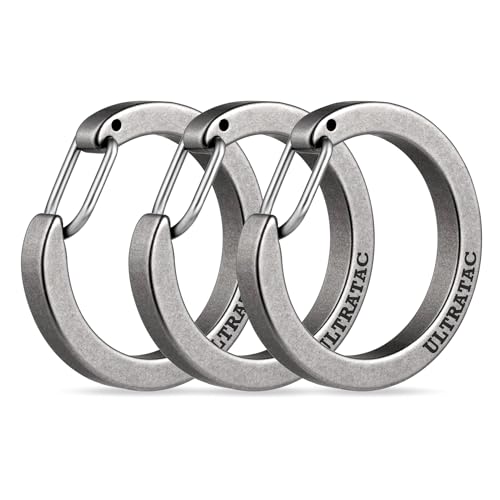 UltraTac 3-Pack Round Carabiner Keychain Clip, Stainless Steel Quick Release Circle Keychain Carabiner Hooks for Keys and EDC Items