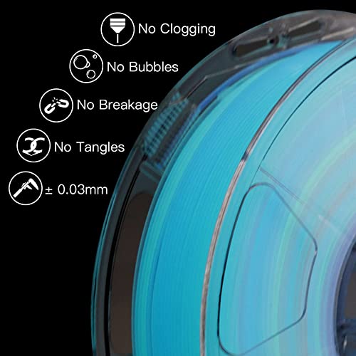 Inland Glow In The Dark Rainbow Pla 3D Printer Filament 1.75Mm - Luminous Rainbow 3D Printing Filament - Dimensional Accuracy +/- 0.03 Mm - 1 Kg Spool (2.2 Lbs) – Multi Color, Color Change Filament #TOP2
