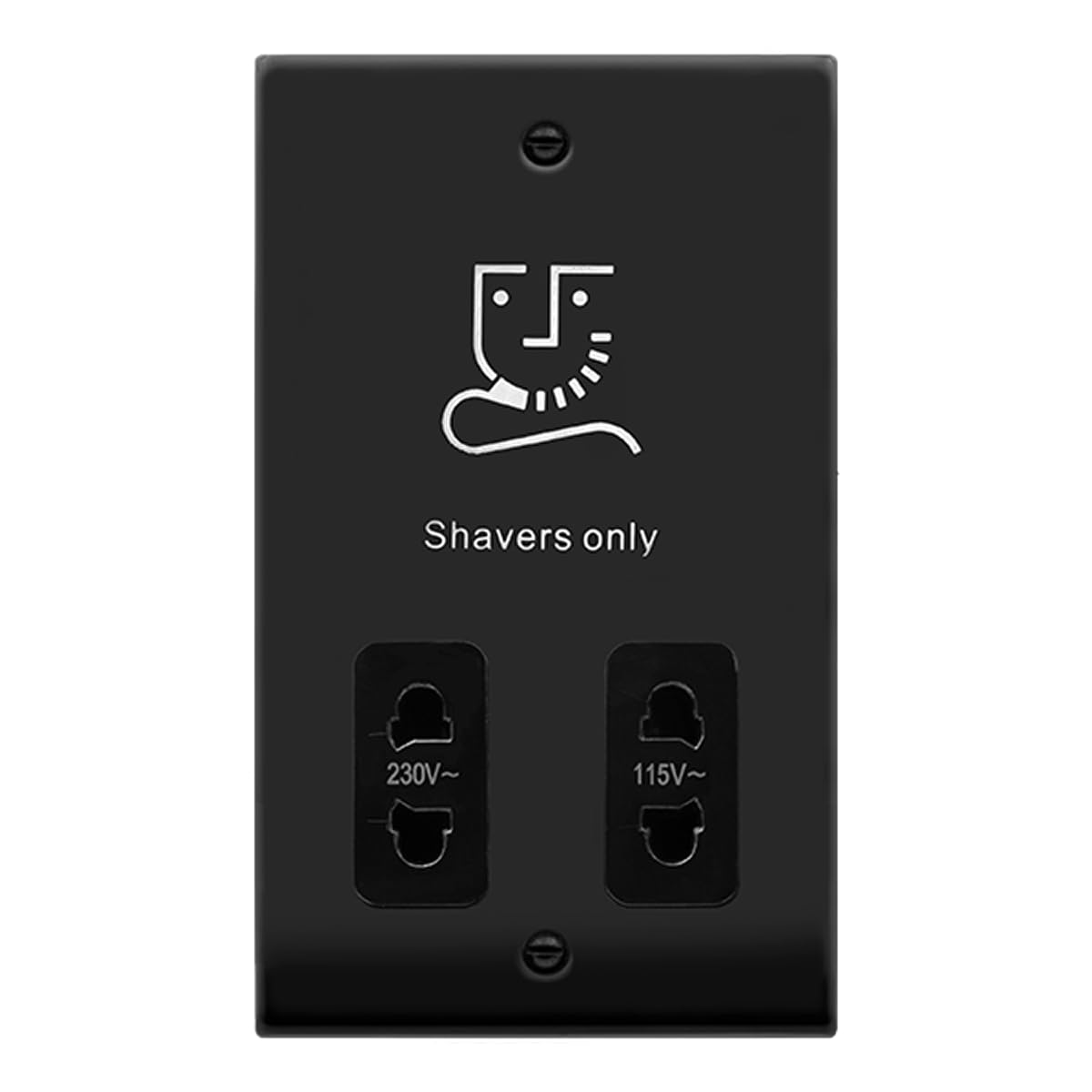 Click Matt Black Shaver Socket 115V/230V