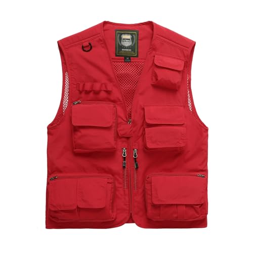 Image of Hbufnha Outdoor Fishing Hunting Vest Multi Pockets Work Cargo Jacket
